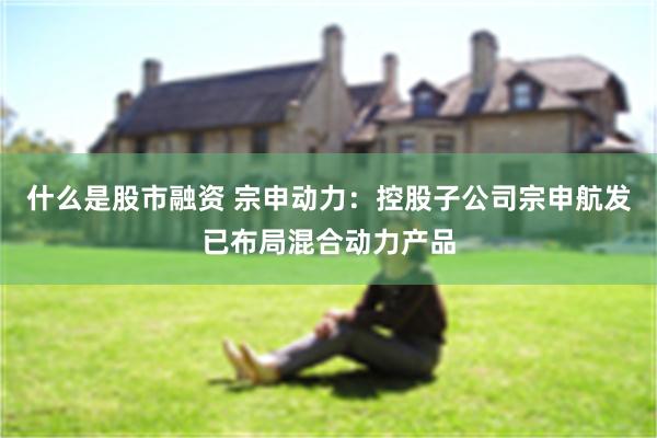 什么是股市融资 宗申动力：控股子公司宗申航发已布局混合动力产品