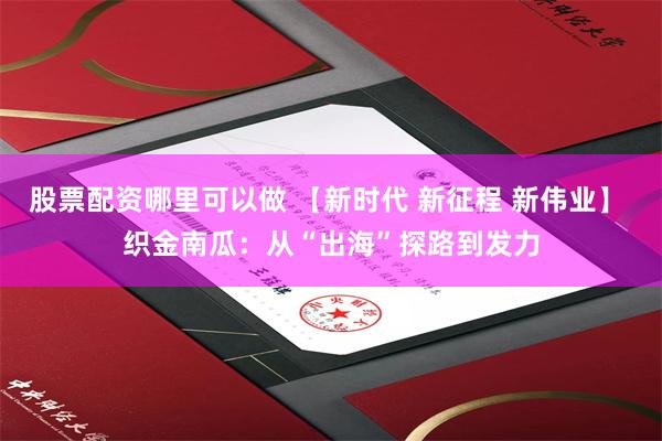 股票配资哪里可以做 【新时代 新征程 新伟业】 织金南瓜：从“出海”探路到发力