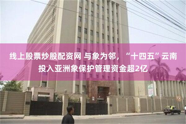 线上股票炒股配资网 与象为邻，“十四五”云南投入亚洲象保护管理资金超2亿