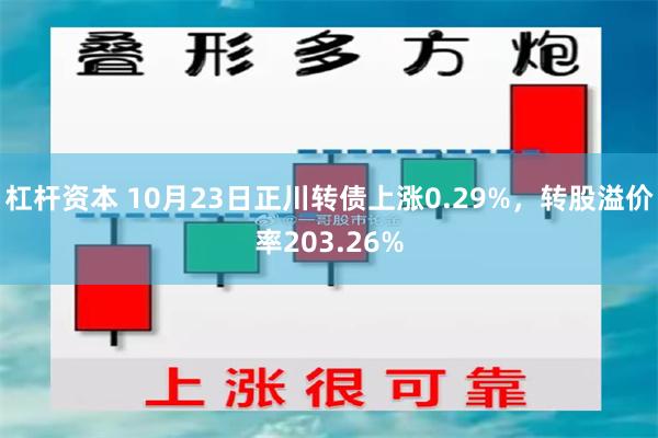 杠杆资本 10月23日正川转债上涨0.29%，转股溢价率203.26%